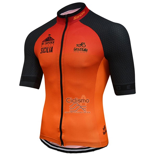 Giro d'Italia Ropa Ciclismo Culotte Corto 2017 Hombre Mangas Cortas Etna Aracione